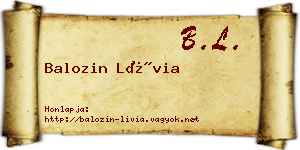 Balozin Lívia névjegykártya